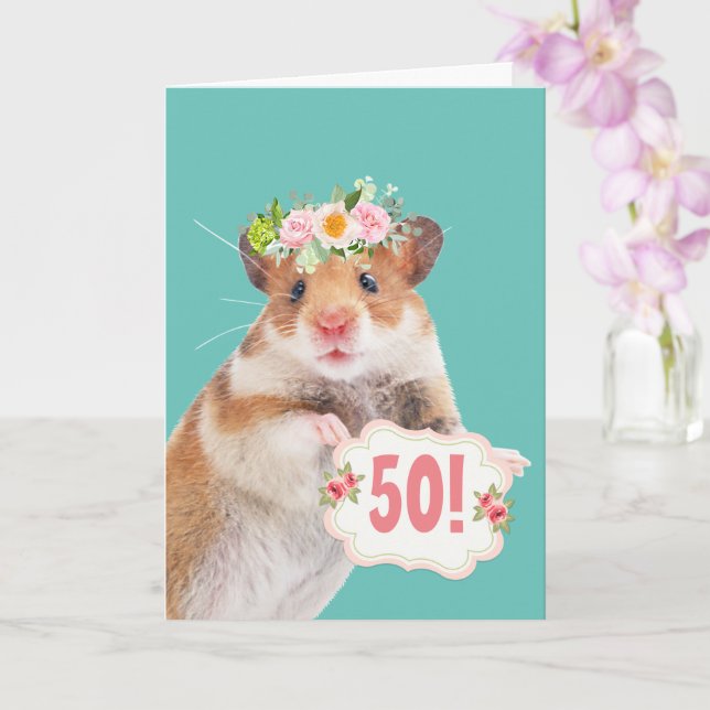 Mouse Fifty And Fabulous Birthday Card (Orchid)