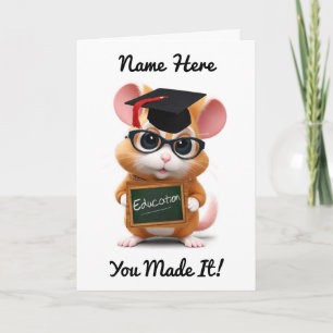 Mouse Graduate Folded Greeting Card