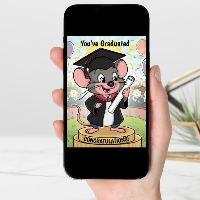 Mouse Graduation Personalized Card (Front Digital)