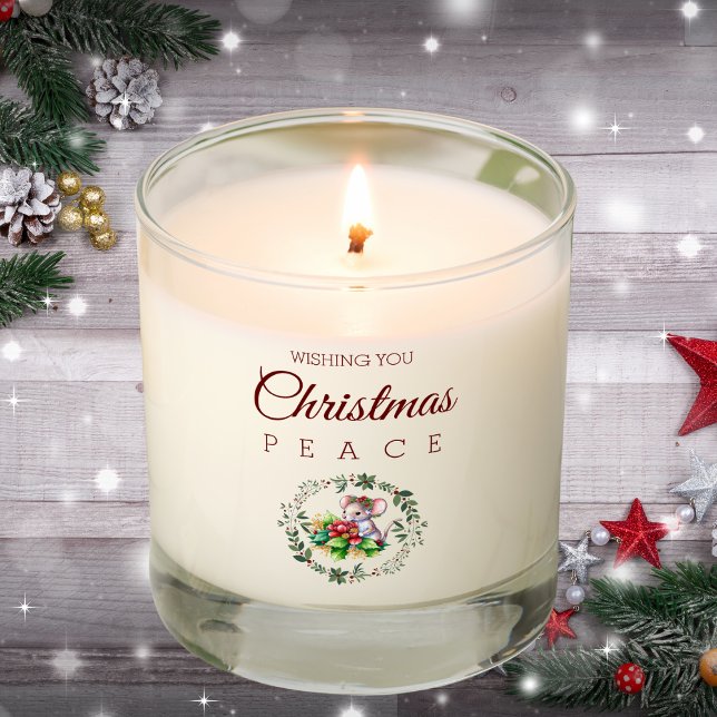 Mouse Grandparents Photo Gift Wreath Christmas  Scented Candle (Creator Uploaded)