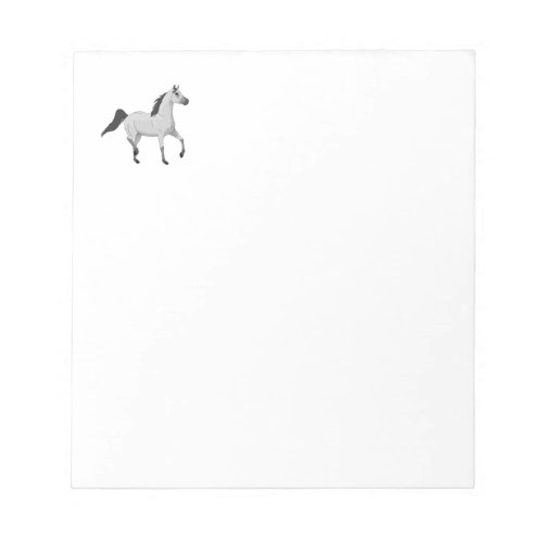 Mouse Grey Arabian Horse Trotting and Prancing Notepad