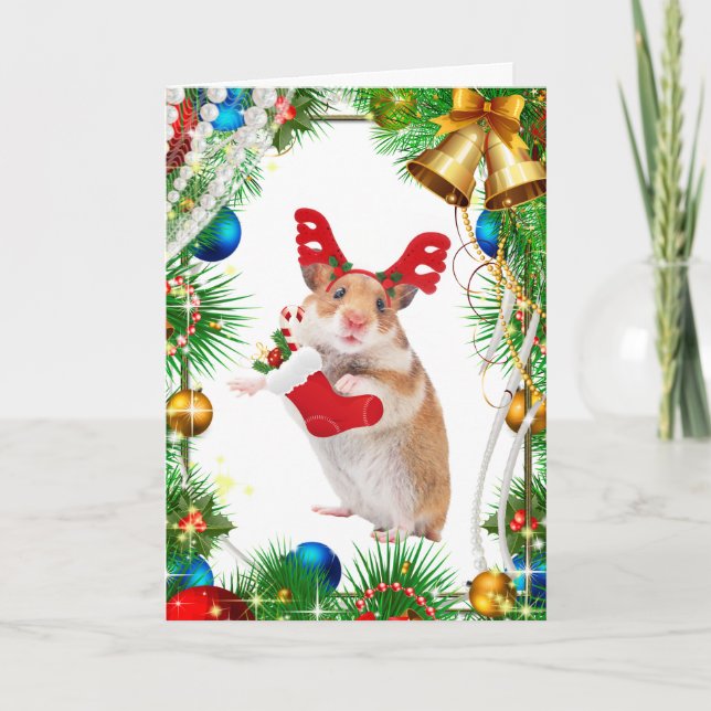 Mouse/Hamster Christmas Holiday Card (Front)