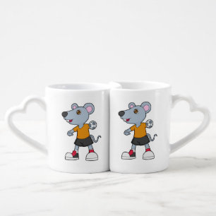 Mouse Handball player Handball Coffee Mug Set