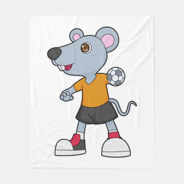 Mouse Handball player Handball Fleece Blanket (Front)