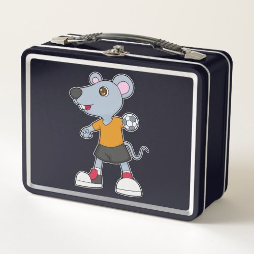 Mouse Handball player Handball Metal Lunch Box