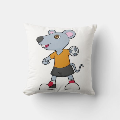 Mouse Handball player Handball Throw Pillow