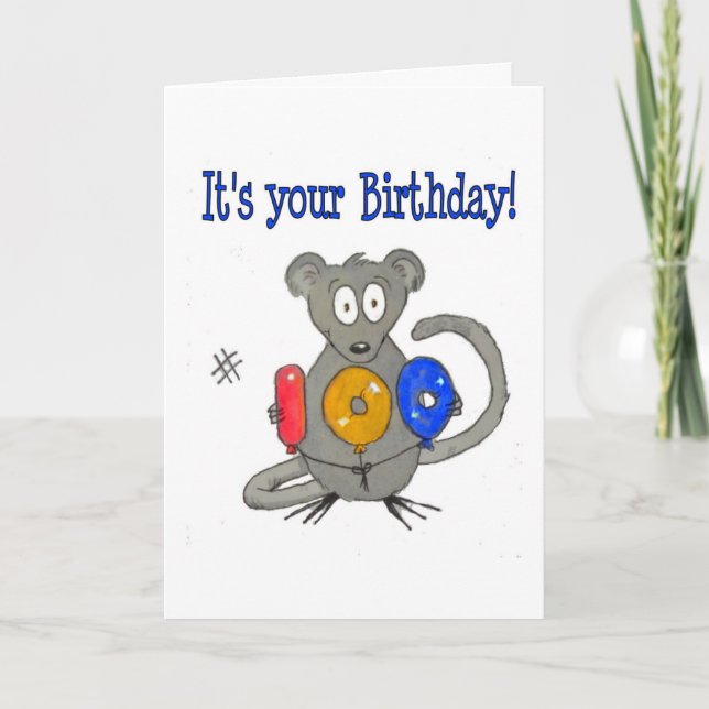 Mouse Happy 100 Birthday Card (Front)