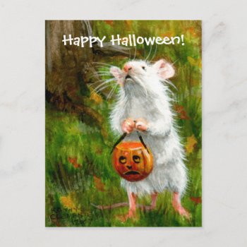 Mouse Happy Halloween! Postcard by KMCoriginals at Zazzle