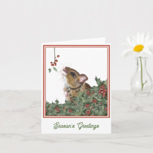 Mouse, Holly, Mistletoe Festive Season Card