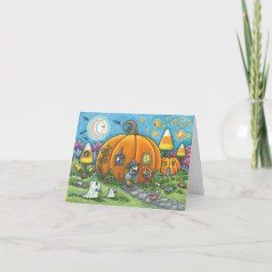 MOUSE HOUSE HALLOWEEN NOTE CARD Blank