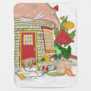 Mouse House Receiving Blanket