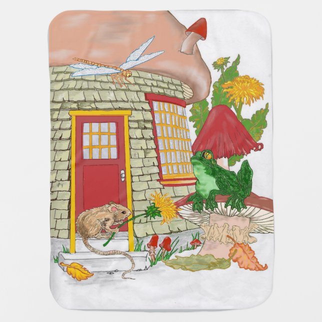 Mouse House Receiving Blanket (Front)