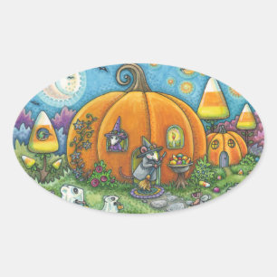MOUSE HOUSE, TRICK OR TREATS HALLOWEEN STICKERS