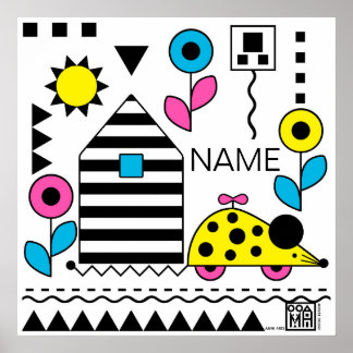 Mouse House Wheelie Mouse Poster 1 -personalize