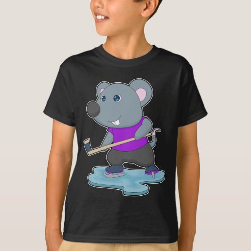 Mouse Ice hockey Ice hockey stick T_Shirt
