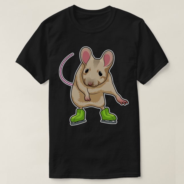 Mouse Ice skating Ice skates 2 T-Shirt (Design Front)