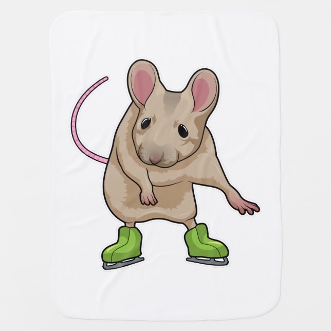 Mouse Ice skating Ice skates Baby Blanket (Front)