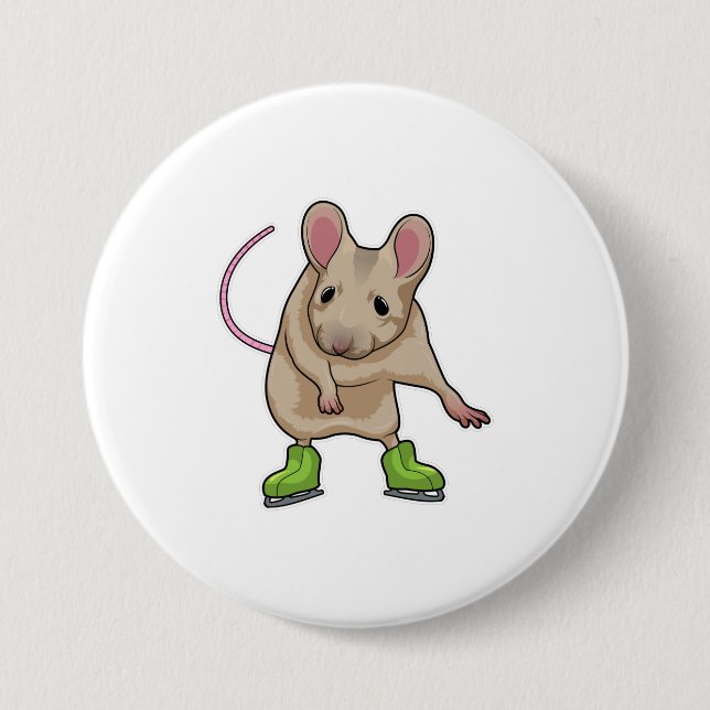 Mouse Ice skating Ice skates Button (Front)