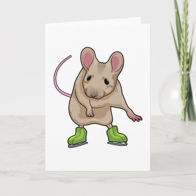 Mouse Ice skating Ice skates Card (Front)