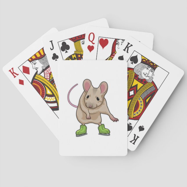 Mouse Ice skating Ice skates Poker Cards (Back)