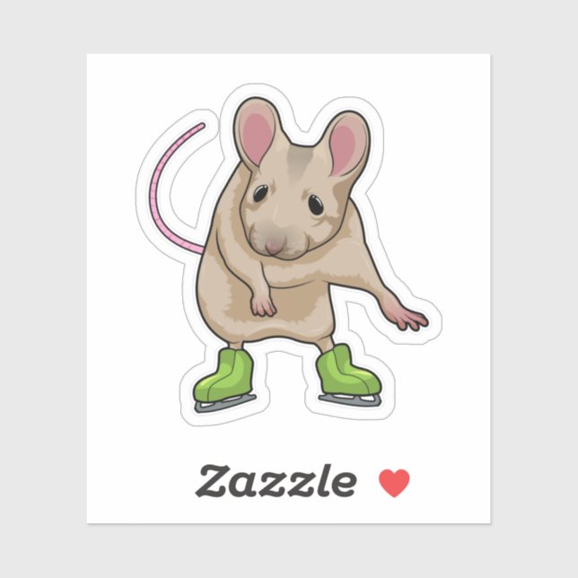 Mouse Ice skating Ice skates Sticker (Sheet)