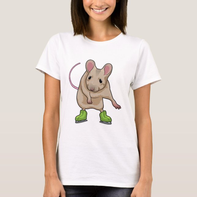Mouse Ice skating Ice skates T-Shirt (Front)
