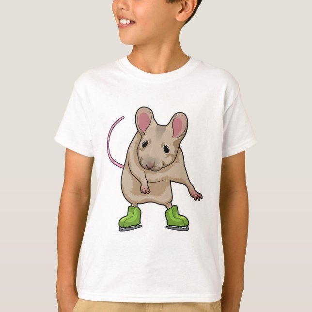 Mouse Ice skating Ice skates T-Shirt (Front)