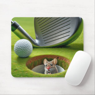 Mouse In a Golf Course Hole Mouse Pad