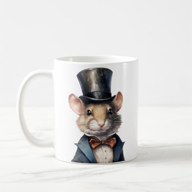 Mouse in a Top Hat and a Suit Mug (Left)
