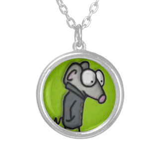 Mouse in a Trench Silver Plated Necklace