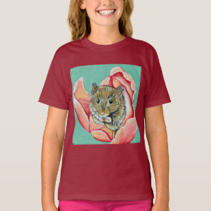 Mouse in a Tulip Painting T-Shirt