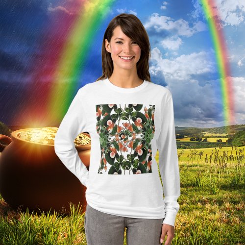 Mouse in Clover Kaleidoscope Two St Patricks Day T_Shirt