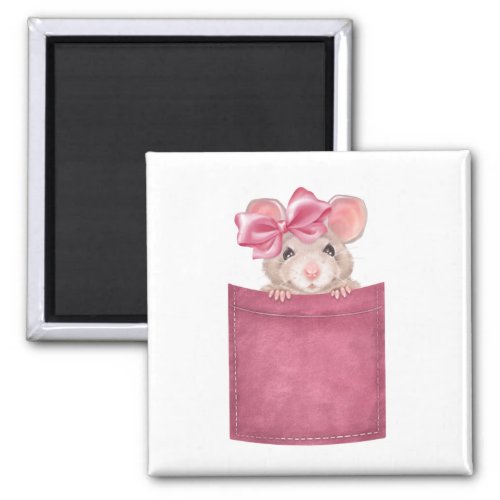 Mouse in pocket Pink version Magnet
