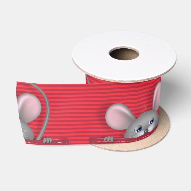 Mouse in Pocket Satin Ribbon (Spool)