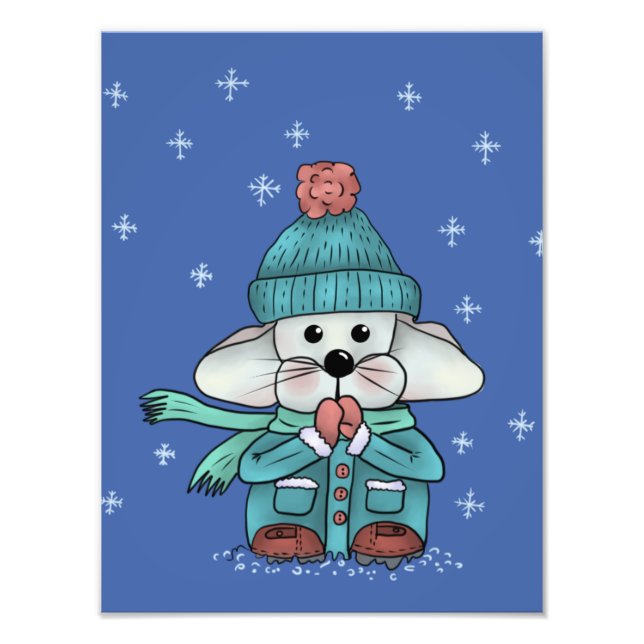Mouse in the snow photo print (Front)