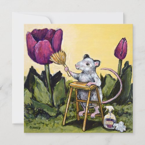 Mouse In Tulips Caregiving card