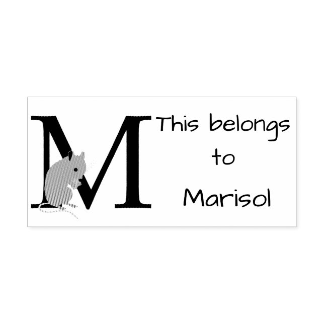 Mouse Initial Rubber Stamp (Imprint)