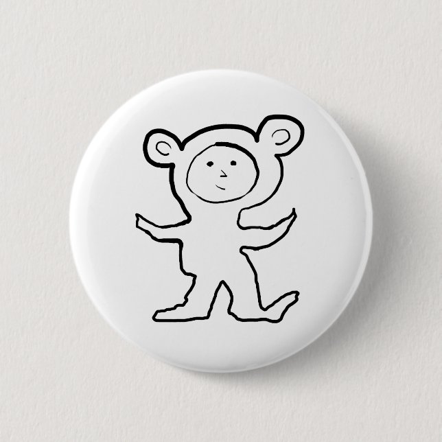 Mouse Jammie Kid Pinback Button (Front)