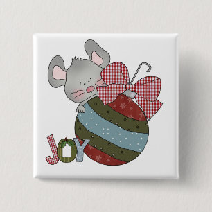 Mouse Joy Holiday T-shirts and Gifts Button
