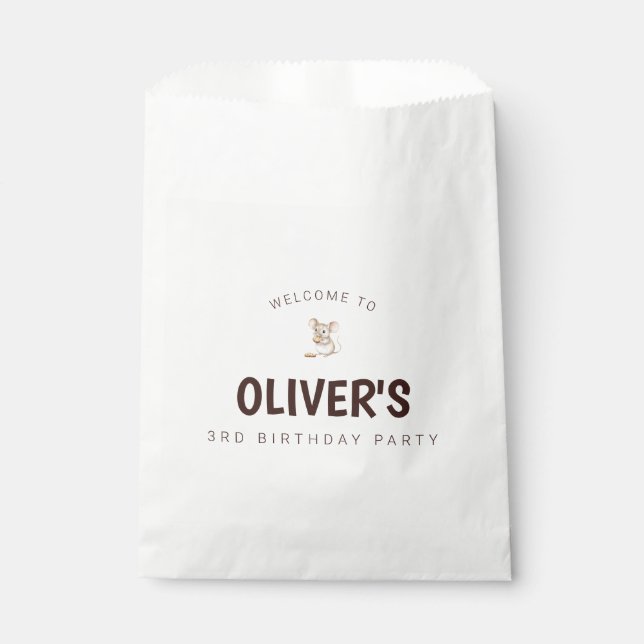 Mouse Kid Birthday Party Favor Bag (Front)