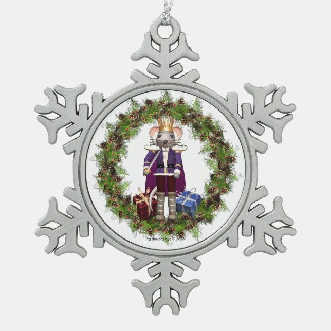 Mouse King Nutcracker Snowflake Ornament (Front)
