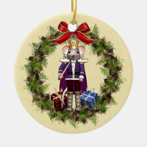 Mouse King Personalized Christmas Round Ornament