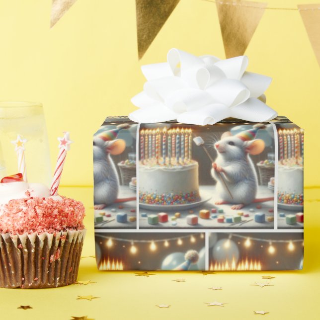 Mouse Marshmallows and Birthday Cake Wrapping Paper (Birthday Party)