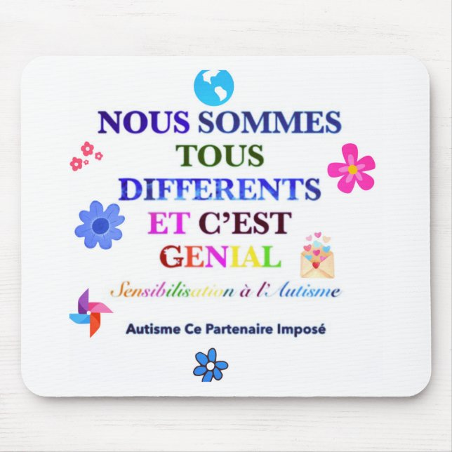 Mouse Mat Autism Awareness (Front)