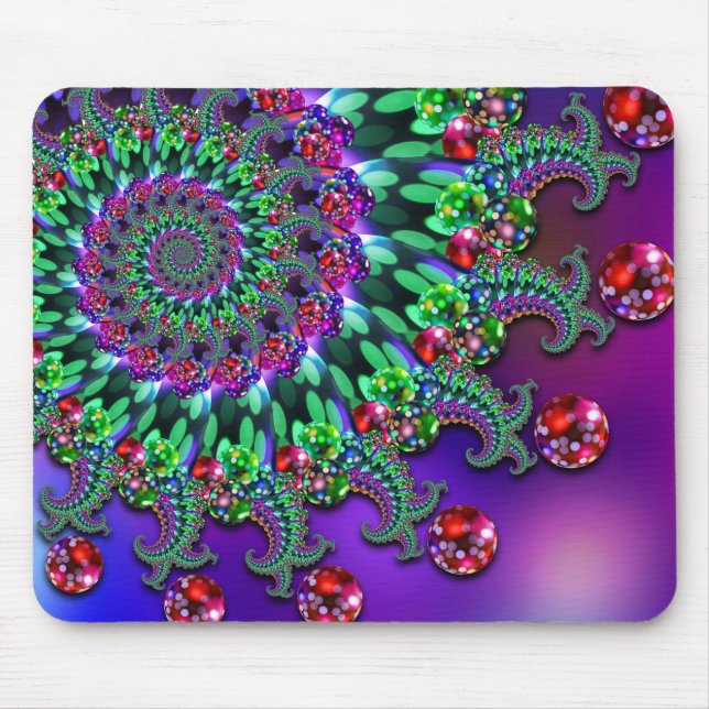Mouse Mat - Bokeh Fractal Purple Terquoise (Front)