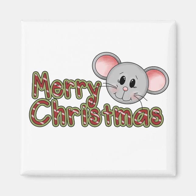 Mouse Merry Christmas Tshirts and gifts Magnet (Front)