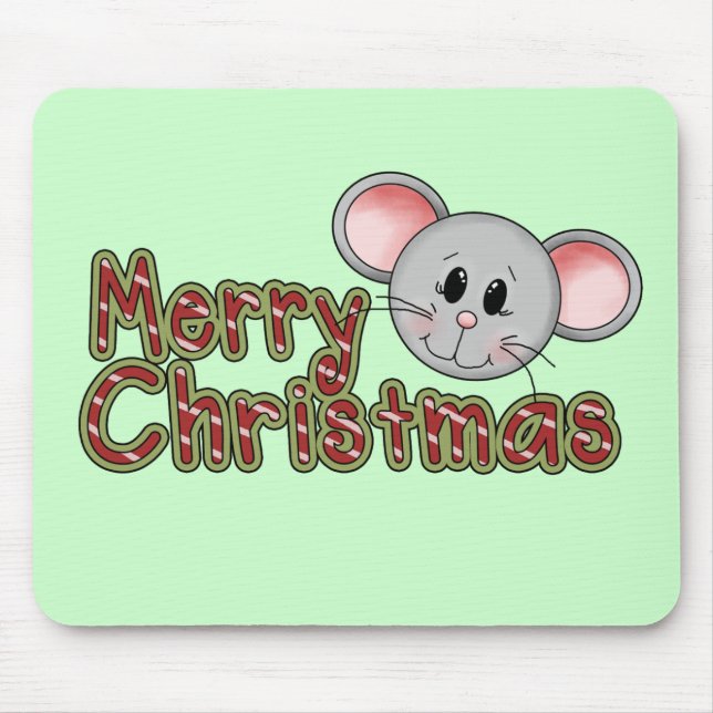 Mouse Merry Christmas Tshirts and gifts Mouse Pad (Front)