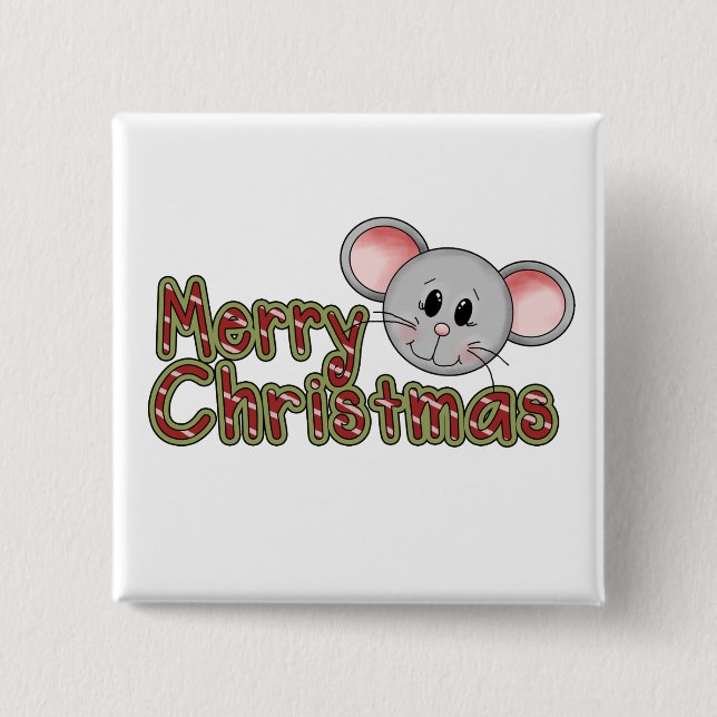 Mouse Merry Christmas Tshirts and gifts Pinback Button (Front)