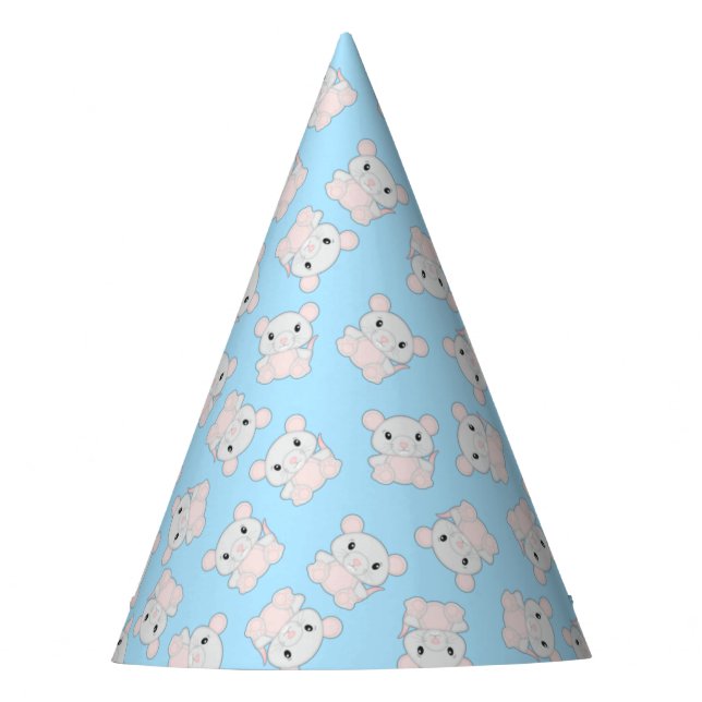 Mouse Mice Birthday Party Blue Hat (Front)