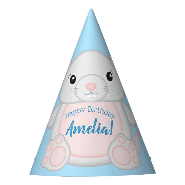 Mouse Mice Birthday Party Blue Party Hat (Front)